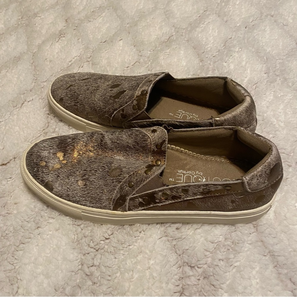Boutique by Corkys Pine Top Hair Sneakers Loafers Womens Size 9 Bronze Slip On